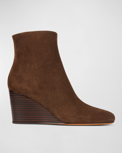Shop Vince Andy Suede Wedge Booties In Pinecone