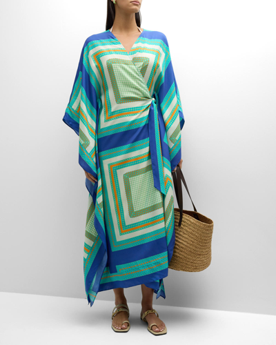 Shop Simkhai Isabell Scarf-print Voile Robe Coverup In Scarf Print Mykon
