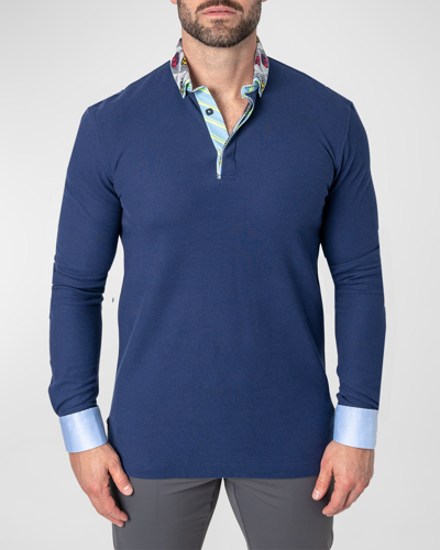 Shop Maceoo Men's Newton Polo Shirt In Verve Blue