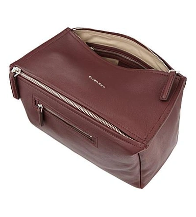 Shop Givenchy Medium Pandora Sugar Leather Shoulder Bag In Oxblood