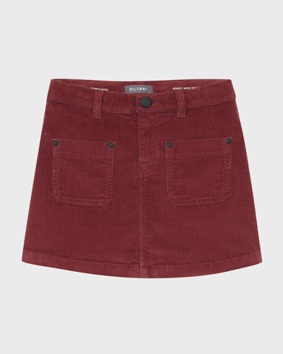 Shop Dl1961 Girl's Jenny Velvet Corduroy Skirt In Paprika