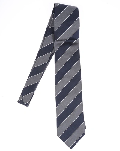 Shop Daniele Alessandrini Tie Stripes In Blue