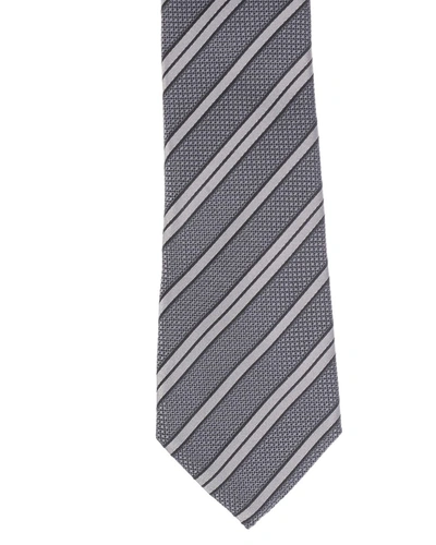 Shop Daniele Alessandrini Tie Stripes In Grey