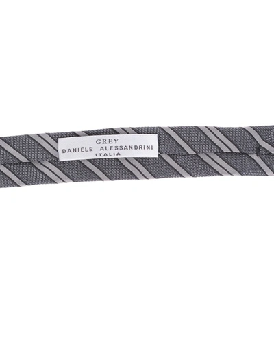 Shop Daniele Alessandrini Tie Stripes In Grey