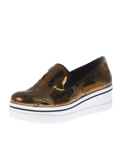 Shop Stella Mccartney Moccasin Shoes In Gold