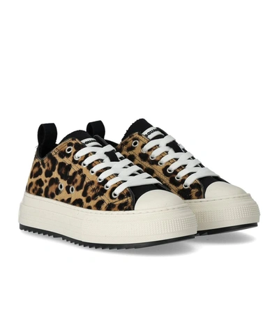 Shop Dsquared2 Berlin Leopard Print Sneaker In Brown