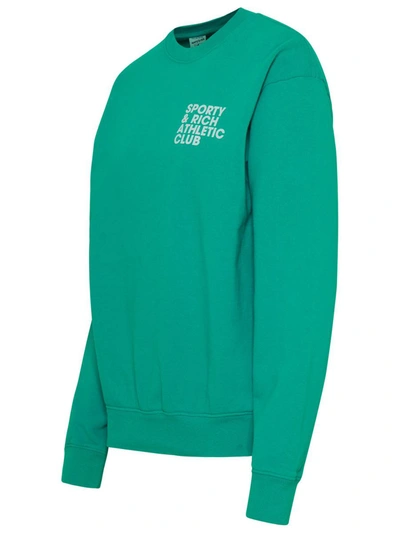 Shop Sporty And Rich Sporty & Rich Cotton Exercise Sweatshirt In Green