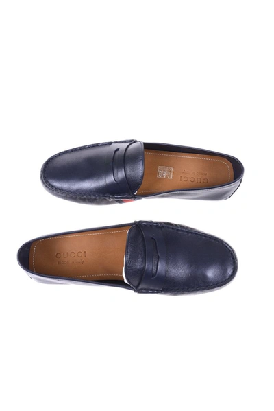 Shop Gucci Moccasin Shoes In Blue