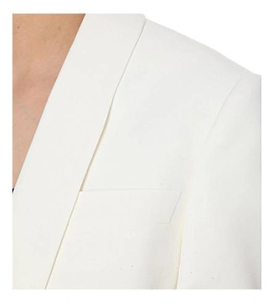 Shop Givenchy Single-breasted Crepe Blazer In White