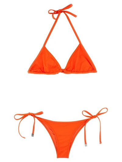 Shop Attico The  Lycra Bikini In Orange
