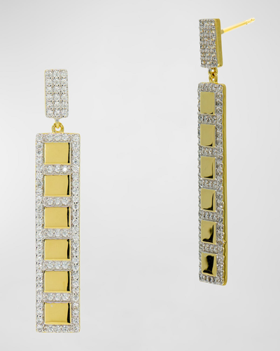Shop Freida Rothman Illuminating Rectangular Earrings In Gold And Silver