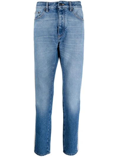 Shop Palm Angels Track Denim Jeans In Clear Blue