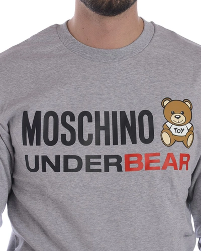 Shop Moschino Underwear Sweatshirt Hoodie In Grey