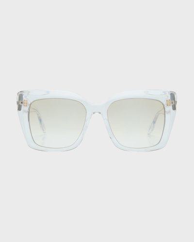 Shop Barton Perreira Devine Acetate Square Sunglasses In Devine Crystal Go