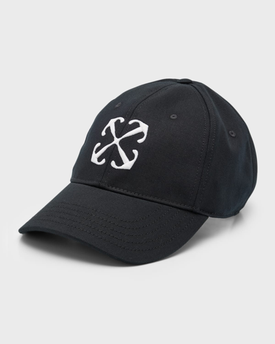 Off-white Arrow Drill-embroidered Baseball Cap In Black White