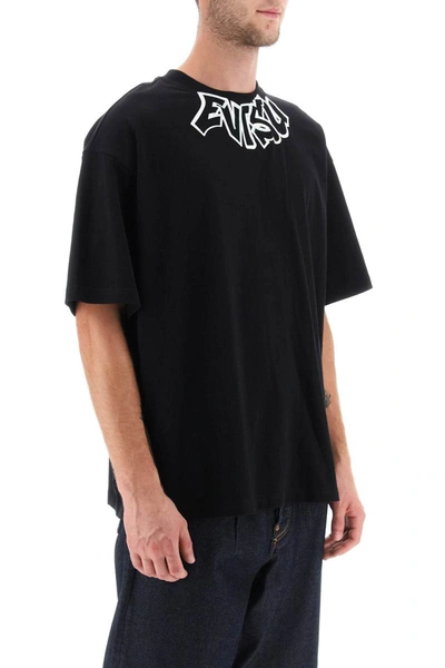 Shop Evisu T-shirt With Logo Print In Black