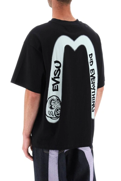 Shop Evisu T-shirt With Logo Print In Black