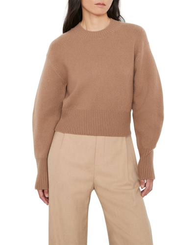 Shop Vince Wide-sleeve Wool-cashmere Sweater In Oak Buff