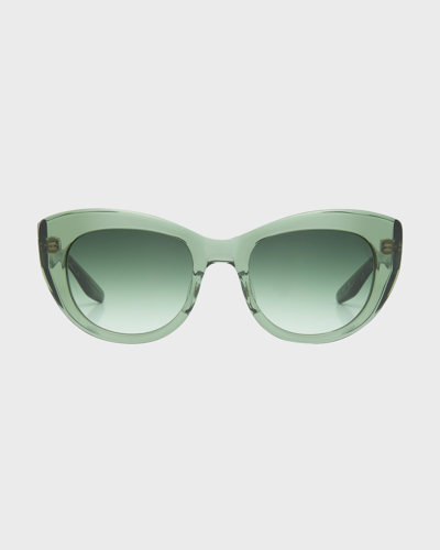 Shop Barton Perreira Coquette Gradient Green Acetate Cat-eye Sunglasses In Coquette Laurel G