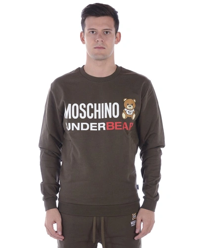 Shop Moschino Underwear Sweatshirt Hoodie In Green