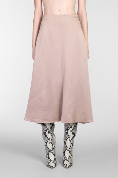 Shop Rochas Skirt In Taupe Acetate