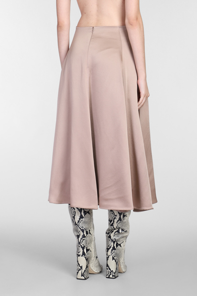 Shop Rochas Skirt In Taupe Acetate