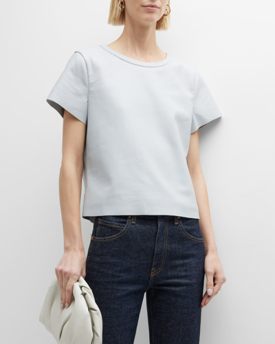 Shop As By Df New Guard Recycled Leather Tee In Cashmere Grey