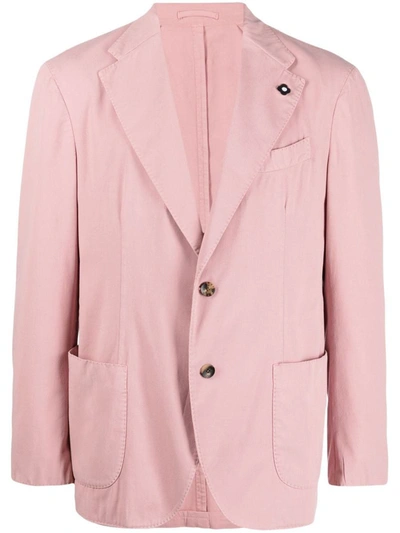 Shop Lardini Single-breasted Buttoned Blazer In Pink