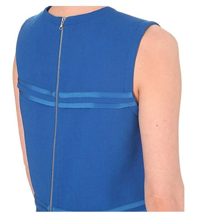 Shop Victoria Victoria Beckham Satin-panel Wool-crepe Dress In Curacao