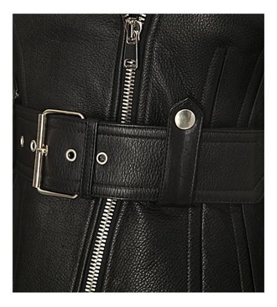 Shop Alexander Mcqueen Slim-fit Leather Biker Jacket In Black