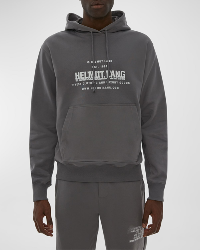 Shop Helmut Lang Men's Spray Logo Hoodie In Telescp