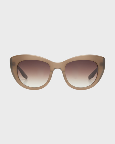 Shop Barton Perreira Coquette Gradient Brown Acetate Cat-eye Sunglasses In Coquette Mocha Go