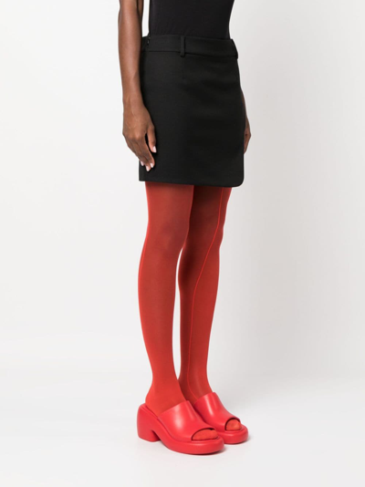 Off-white Off White Black Drill Mini Skirt In Black
