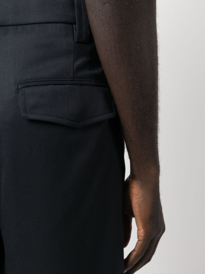 Apc Renato Pleated Wool Trousers In Blue