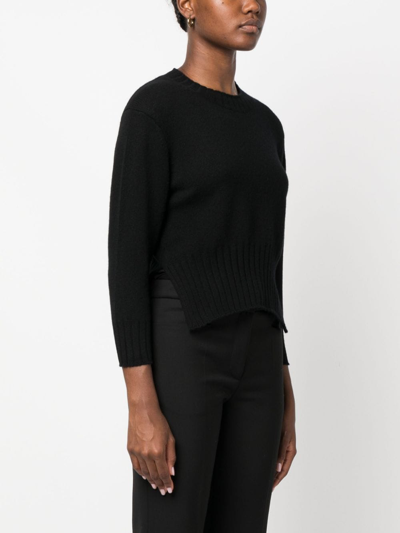 Loulou Studio Mora Three-quarter Cashmere Jumper In Black