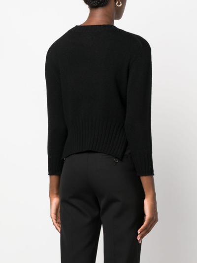 Loulou Studio Mora Three-quarter Cashmere Jumper In Black