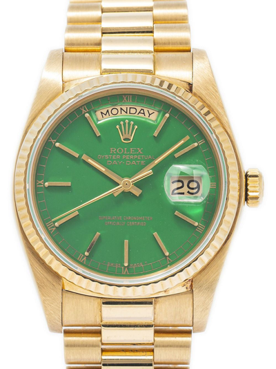 Pre-owned Rolex 1979  Day Date 36mm In Green