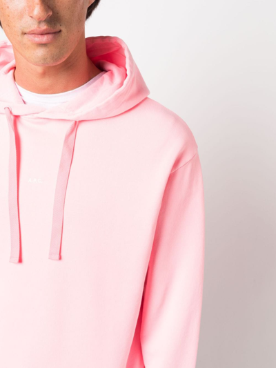 Shop Apc Larry Cotton Hoodie In Pink