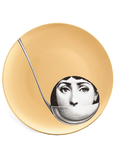 Shop Fornasetti Variazioni N.162 Wall Plate In Gold