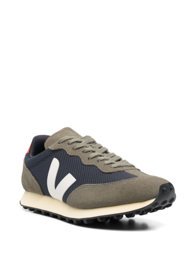 Veja Rio Branco Sneakers In Green Suede And Fabric In Blue