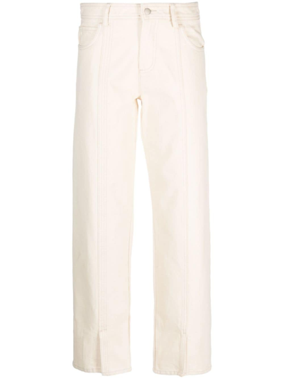 Shop Aeron Curl Straight-leg Cotton Trousers In Neutrals