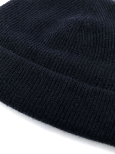 Shop Arch4 Fine-ribbed Cashmere Beanie In Blue