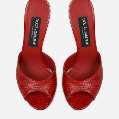 Shop Dolce & Gabbana Calfskin Mules In Red