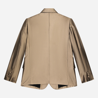 Dolce & Gabbana Classic Silk Mikado Two-button Sicilia-fit Jacket In Green