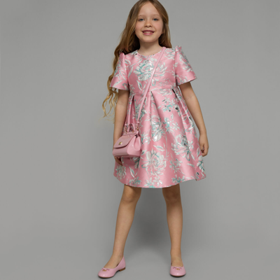 Dolce & Gabbana Abito Maniche Corte In Cloquet Floreale In Multicolor
