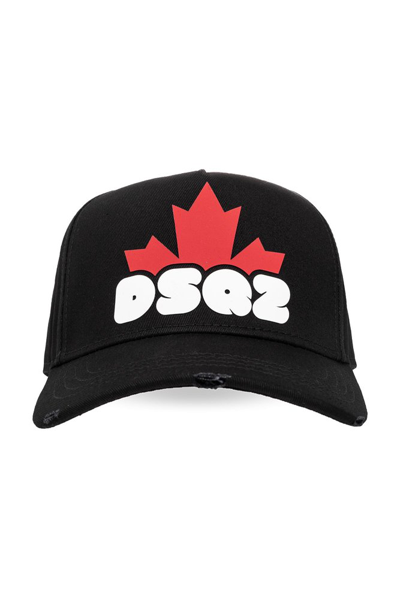 Shop Dsquared2 Logo Printed Baseball Cap In Black
