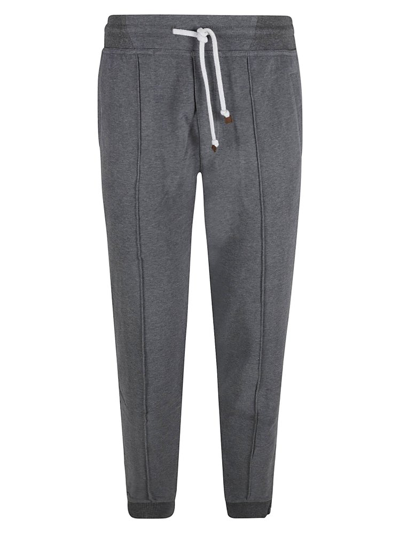 Shop Brunello Cucinelli Drawstring Sweatpants In Grey