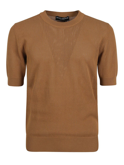 Shop Dolce & Gabbana Logo Label Sweater In Brown