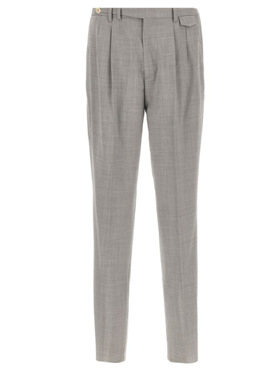 Shop Brunello Cucinelli Front Pleated Trousers In Grey