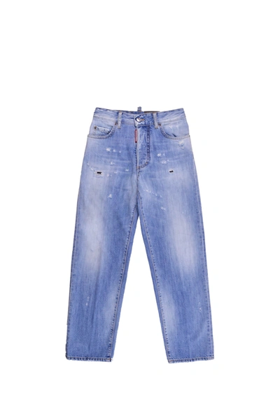 Shop Dsquared2 Light Denim Jeans In Navy Blue